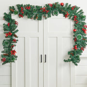 2.7m Christmas Garland with Lights Fireplace Mantel Door Stair Window Decorations Wreaths & Garlands Living and Home 