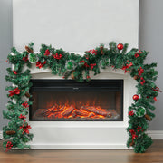 2.7m Christmas Garland with Lights Fireplace Mantel Door Stair Window Decorations Wreaths & Garlands Living and Home #1 