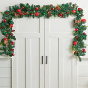 2.7m Christmas Garland with Lights Fireplace Mantel Door Stair Window Decorations Wreaths & Garlands Living and Home 