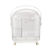 Large Dustproof Makeup Cosmetic Organizer with Handle Normal Make Up Mirrors Living and Home 