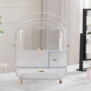 Large Dustproof Makeup Cosmetic Organizer with Handle Normal Make Up Mirrors Living and Home 