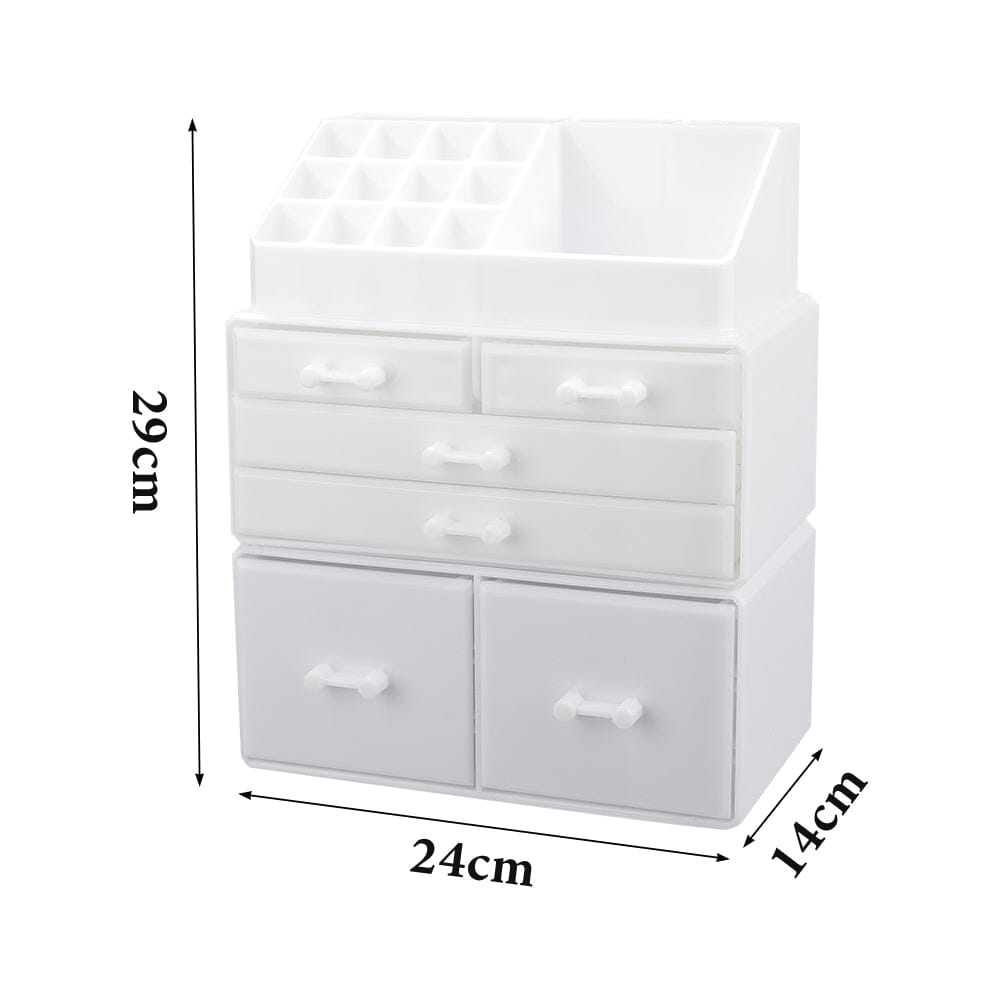 Plastic White Acrylic Beauty Makeup Organizer with Drawers Makeup Organizers Living and Home 