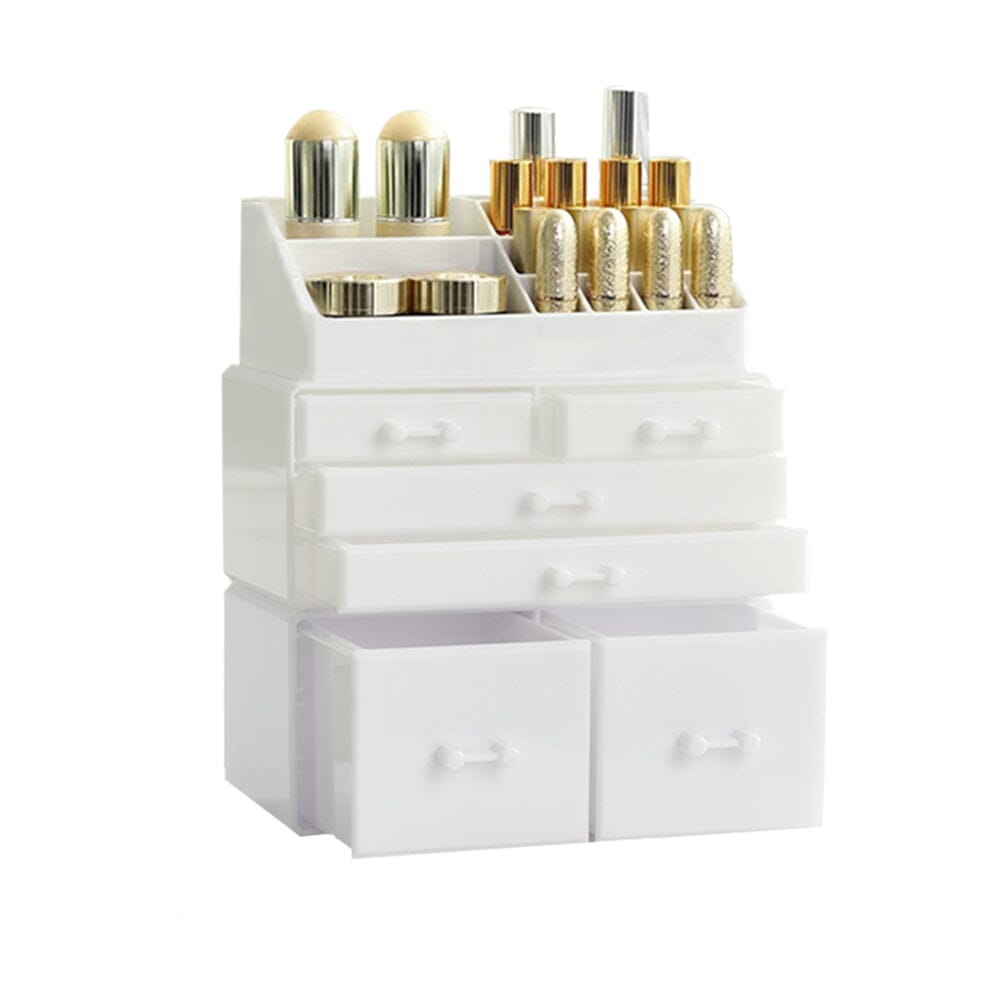 Plastic White Acrylic Beauty Makeup Organizer with Drawers Makeup Organizers Living and Home 