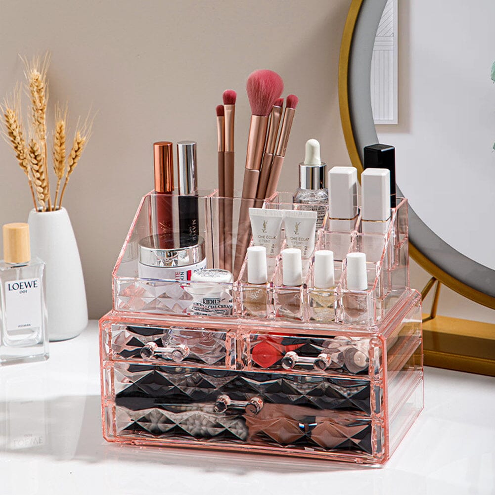 Plastic Tiered Makeup Organizer with Drawers Makeup Organizers Living and Home 