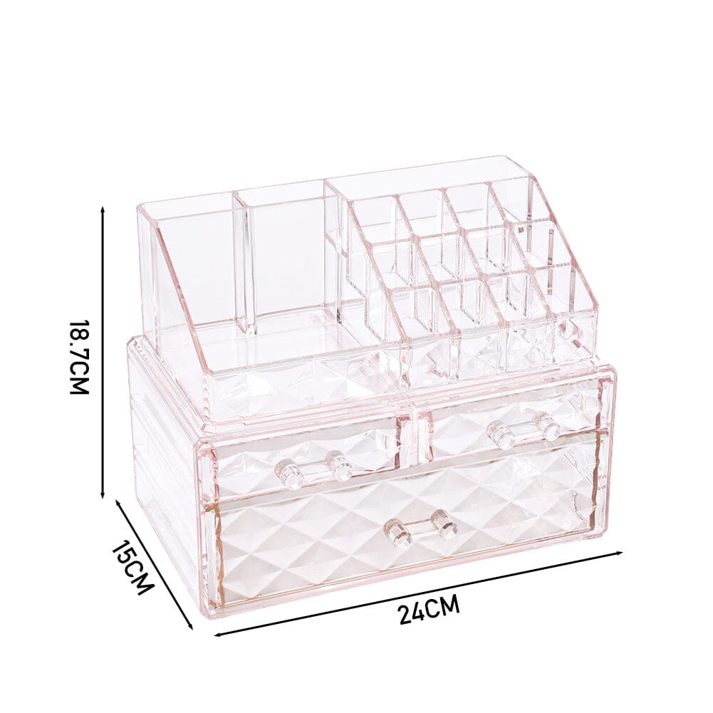 Plastic Tiered Makeup Organizer with Drawers Makeup Organizers Living and Home 