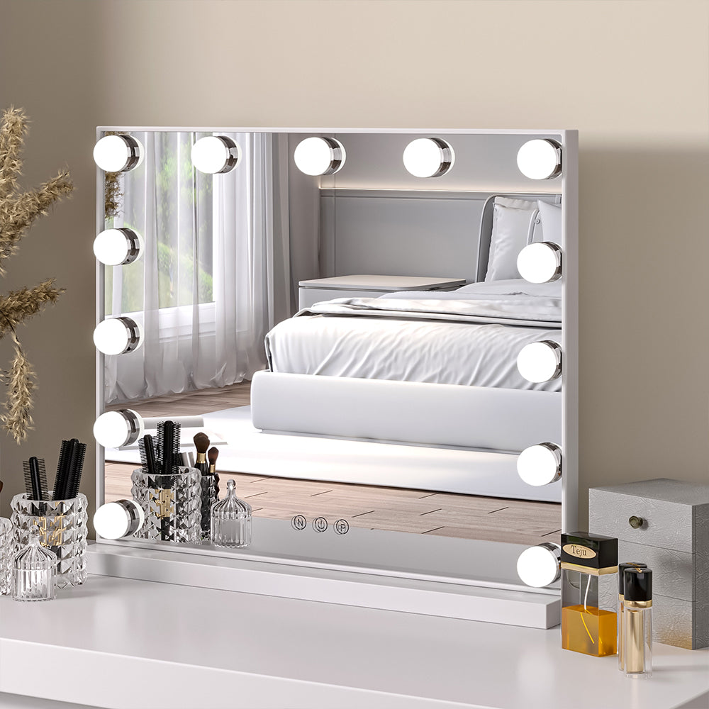 Makeup Vanity Mirror with LED Lights Face Mirrors Living and Home 52cm * 42cm 