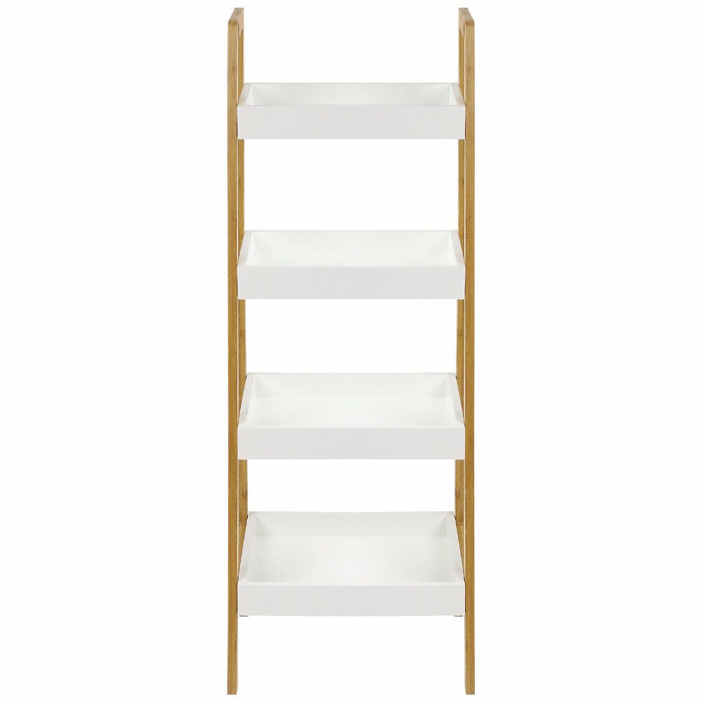 4-Tier Nordic Freestanding Wooden Ladder Shelf Storage Organizer Shelves & Racks Living and Home 