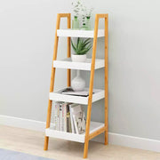 4-Tier Nordic Freestanding Wooden Ladder Shelf Storage Organizer Shelves & Racks Living and Home 