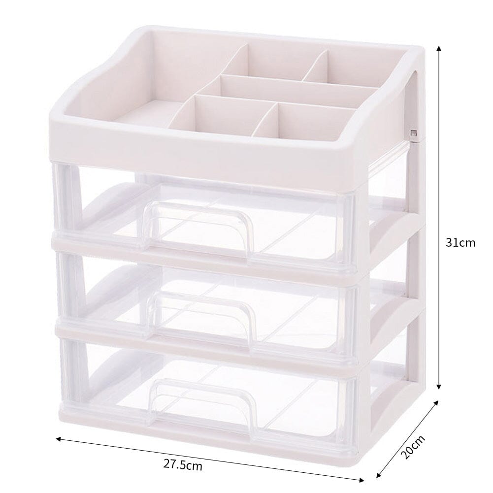 3-Drawer Design Makeup Organizer Clear Drawers Makeup Organizers Living and Home 