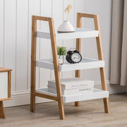 3-Tier Nordic Freestanding Wooden Ladder Shelf Storage Organizer Shelves & Racks Living and Home 