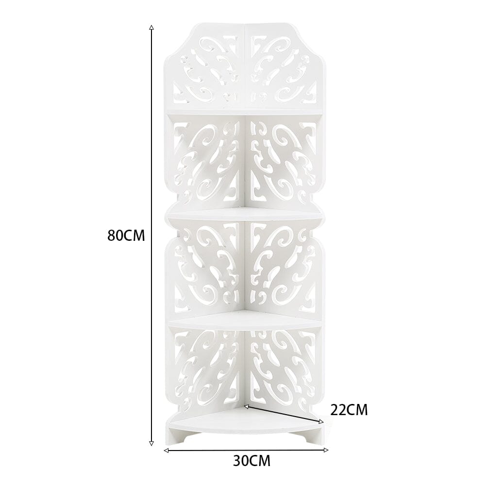 4-Tier White Corner Plant Display Stand Shelves & Racks Living and Home 