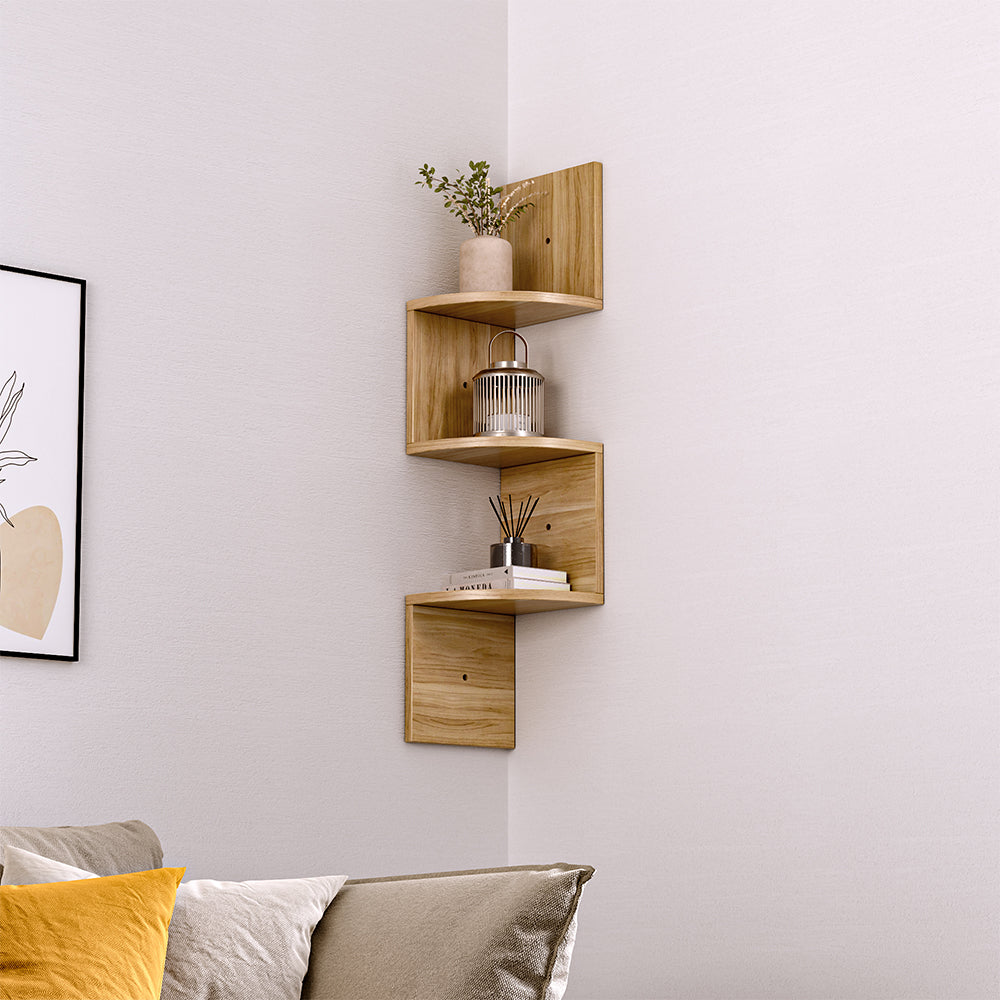 3/5 Tier Wall Corner Bookcase Wall Storage Shelf