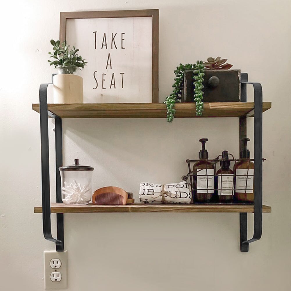 2 Tier Home Decor Floating Wall Shelves Wall & Display Shelves Living and Home 