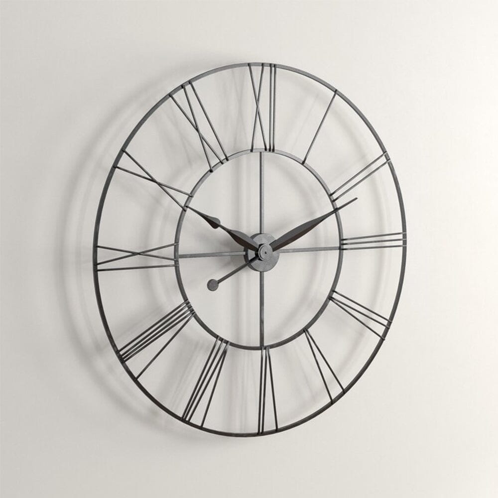 60cm Large Vintage Cut-Out Metal Wall Clock Wall Clocks Living and Home 