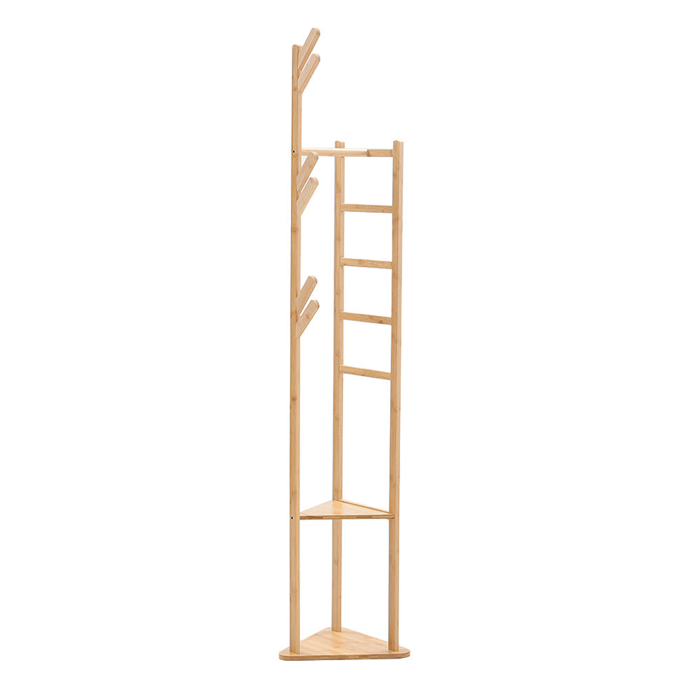 Bamboo Coat Rack Stand Coat Standing Tree for Entryway Bedroom Office