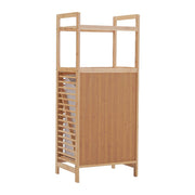 3/4 Tier Bamboo Laundry Basket Dirty Hanger Bottom With Liner Pockets Laundry Baskets Living and Home 