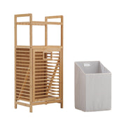 3/4 Tier Bamboo Laundry Basket Dirty Hanger Bottom With Liner Pockets Laundry Baskets Living and Home 