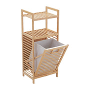 3/4 Tier Bamboo Laundry Basket Dirty Hanger Bottom With Liner Pockets Laundry Baskets Living and Home 