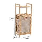 3/4 Tier Bamboo Laundry Basket Dirty Hanger Bottom With Liner Pockets Laundry Baskets Living and Home 