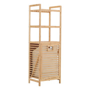 3/4 Tier Bamboo Laundry Basket Dirty Hanger Bottom With Liner Pockets Laundry Baskets Living and Home 