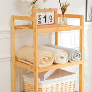 3/4 Tier Bamboo Laundry Basket Dirty Hanger Bottom With Liner Pockets Laundry Baskets Living and Home 