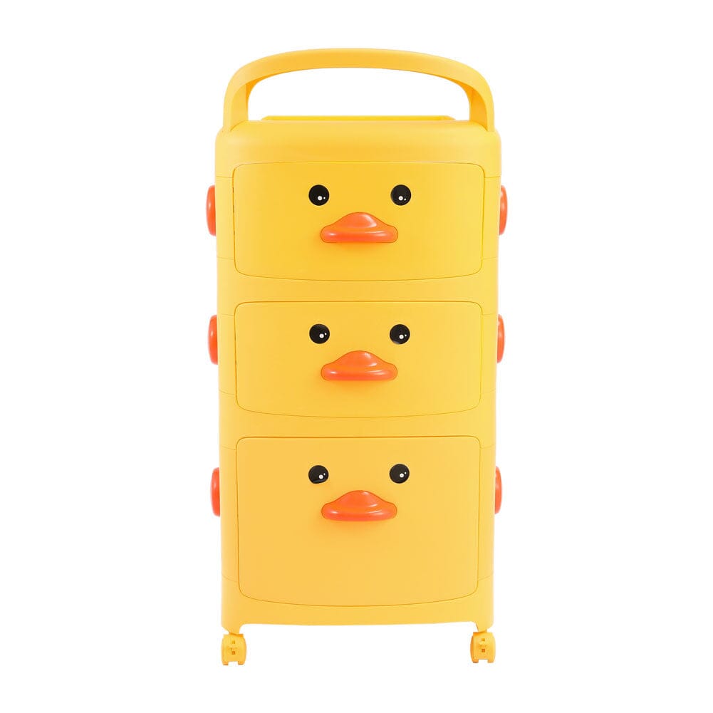 Cute Yellow Duck Storage Cart with Wheels Shelves & Racks Living and Home 3-Tier 