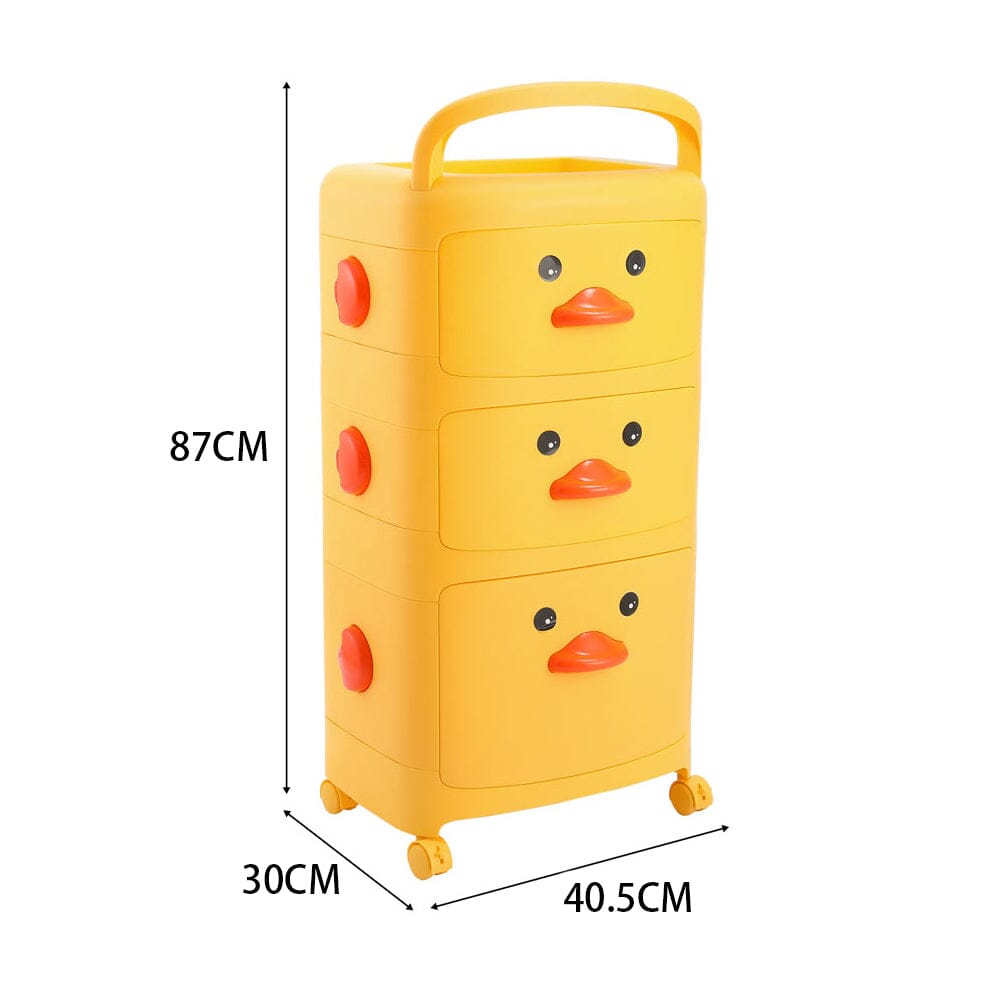 Cute Yellow Duck Storage Cart with Wheels Shelves & Racks Living and Home 