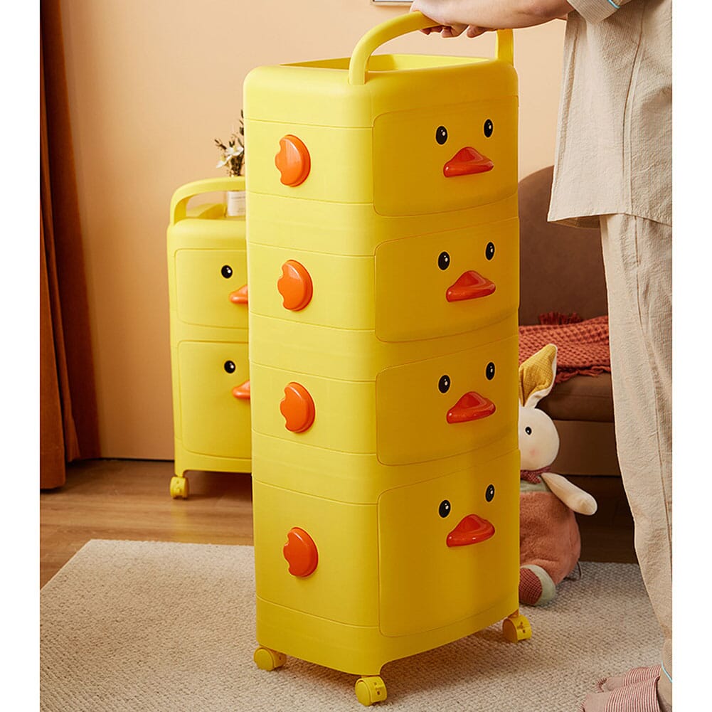 Cute Yellow Duck Storage Cart with Wheels Shelves & Racks Living and Home 