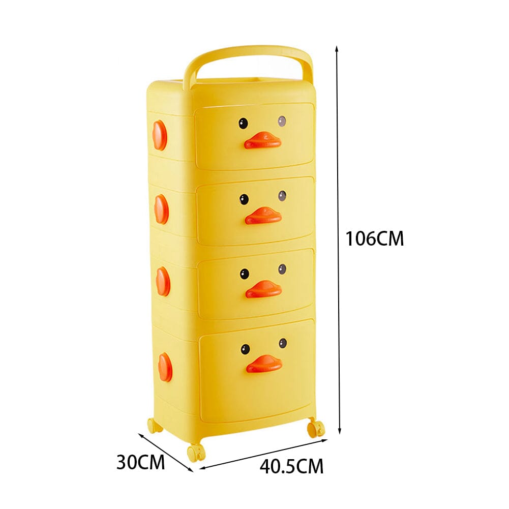 Cute Yellow Duck Storage Cart with Wheels Shelves & Racks Living and Home 