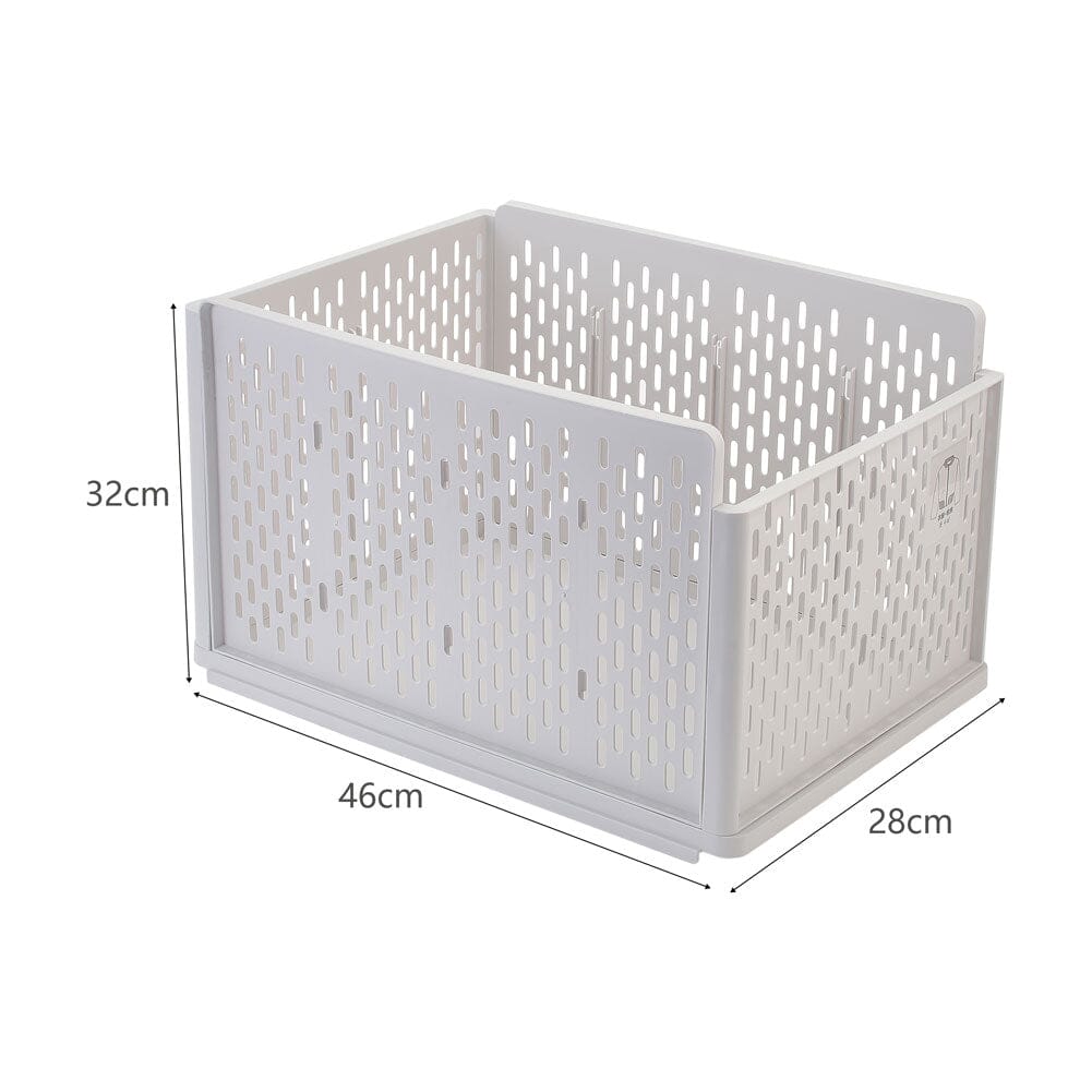 Plastic Stackable Clothes Storage Basket Drawer Organizer Shelves & Racks Living and Home 