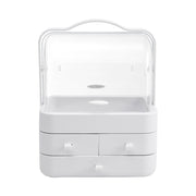 White Portable Dustproof Makeup Storage Box Makeup Organizers Living and Home 