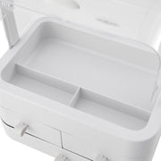 White Portable Dustproof Makeup Storage Box Makeup Organizers Living and Home 