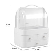 White Portable Dustproof Makeup Storage Box Makeup Organizers Living and Home 