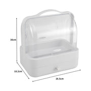 White Portable Dustproof Makeup Storage Box Makeup Organizers Living and Home 