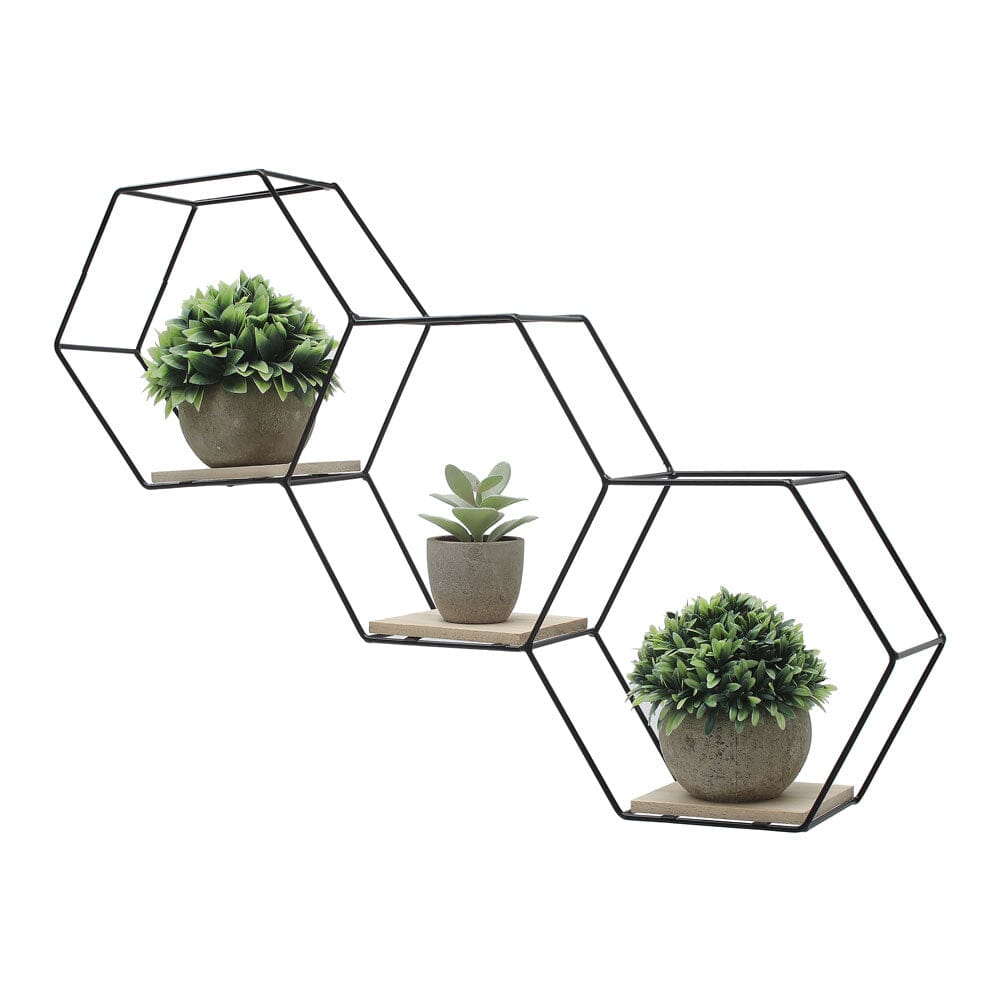 3 Style Diy Hexagonal Wall Shelf Storage Wall Shelves Living and Home 