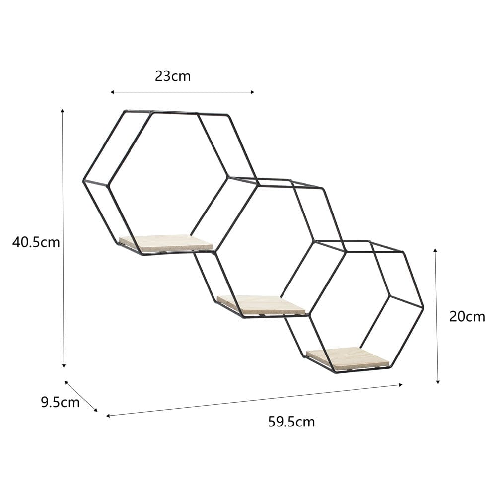 3 Style Diy Hexagonal Wall Shelf Storage Wall Shelves Living and Home 