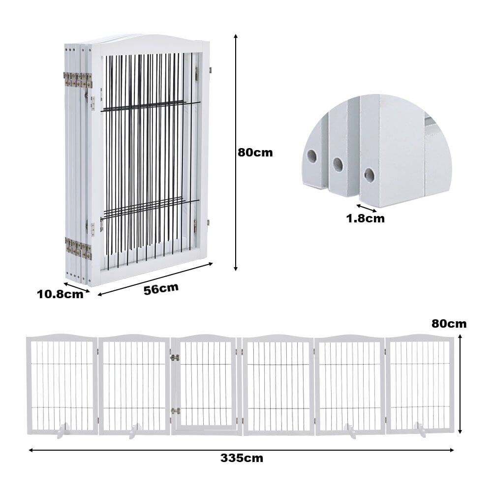 Freestanding Wooden Pet Playpen 4-Panel Pet Playpens Living and Home 