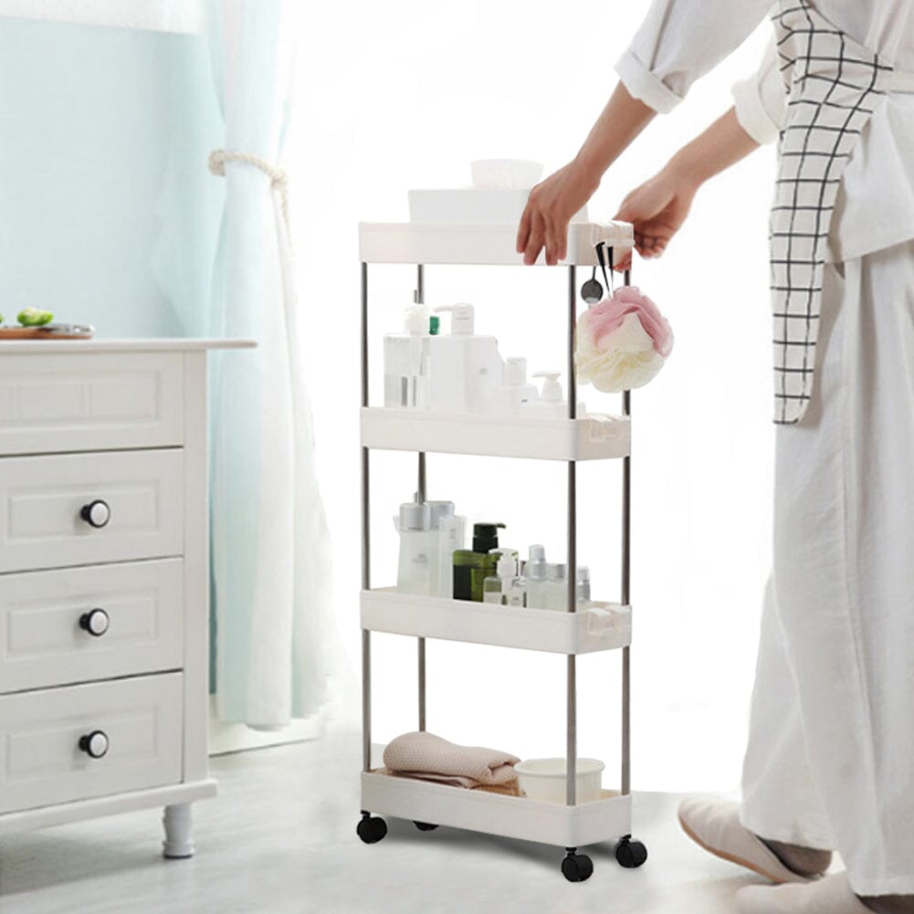 Corner Storage Rack Shelf Plastic for Bathroom Bathroom Trolleys Living and Home 