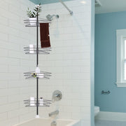 4 Tier Metal Corner Shower Shelf Wall Rack Organizer Bathroom Shower Caddies Living and Home 