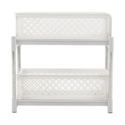 2 Tier Shelf Corner Organizer Bathroom Caddy Kitchen Storage Rack White Shower Caddies Living and Home 