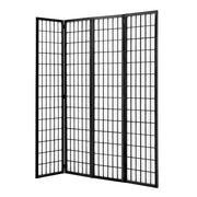 3/4 Panel Solid Wood Folding Room Divider Screen Stylish and Functional Partition Room Dividers Living and Home Black 4 Panel -H180*L180CM 