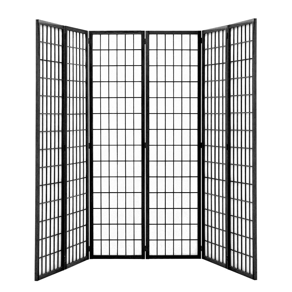 6-Panel Solid Wood Folding Room Divider Screen Natural Room Dividers Living and Home 