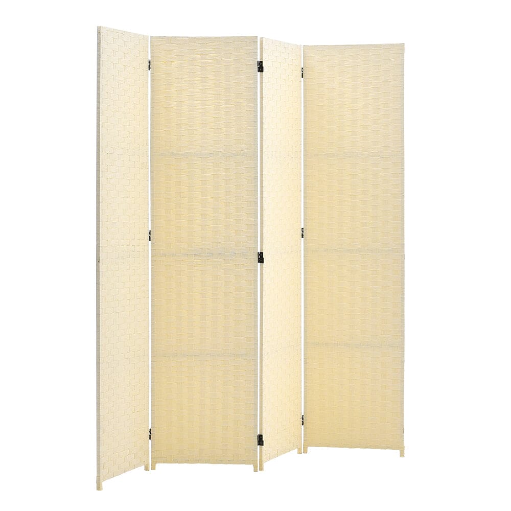 2 Style Bamboo Woven 4-Panel Folding Room Divider Room Dividers Living and Home 