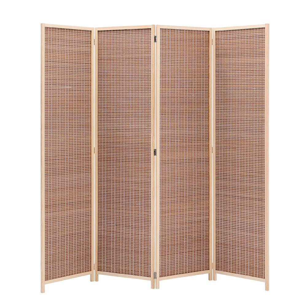 2 Style Bamboo Woven 4-Panel Folding Room Divider Room Dividers Living and Home 