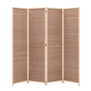 2 Style Bamboo Woven 4-Panel Folding Room Divider Room Dividers Living and Home 