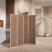 2 Style Bamboo Woven 4-Panel Folding Room Divider Room Dividers Living and Home 