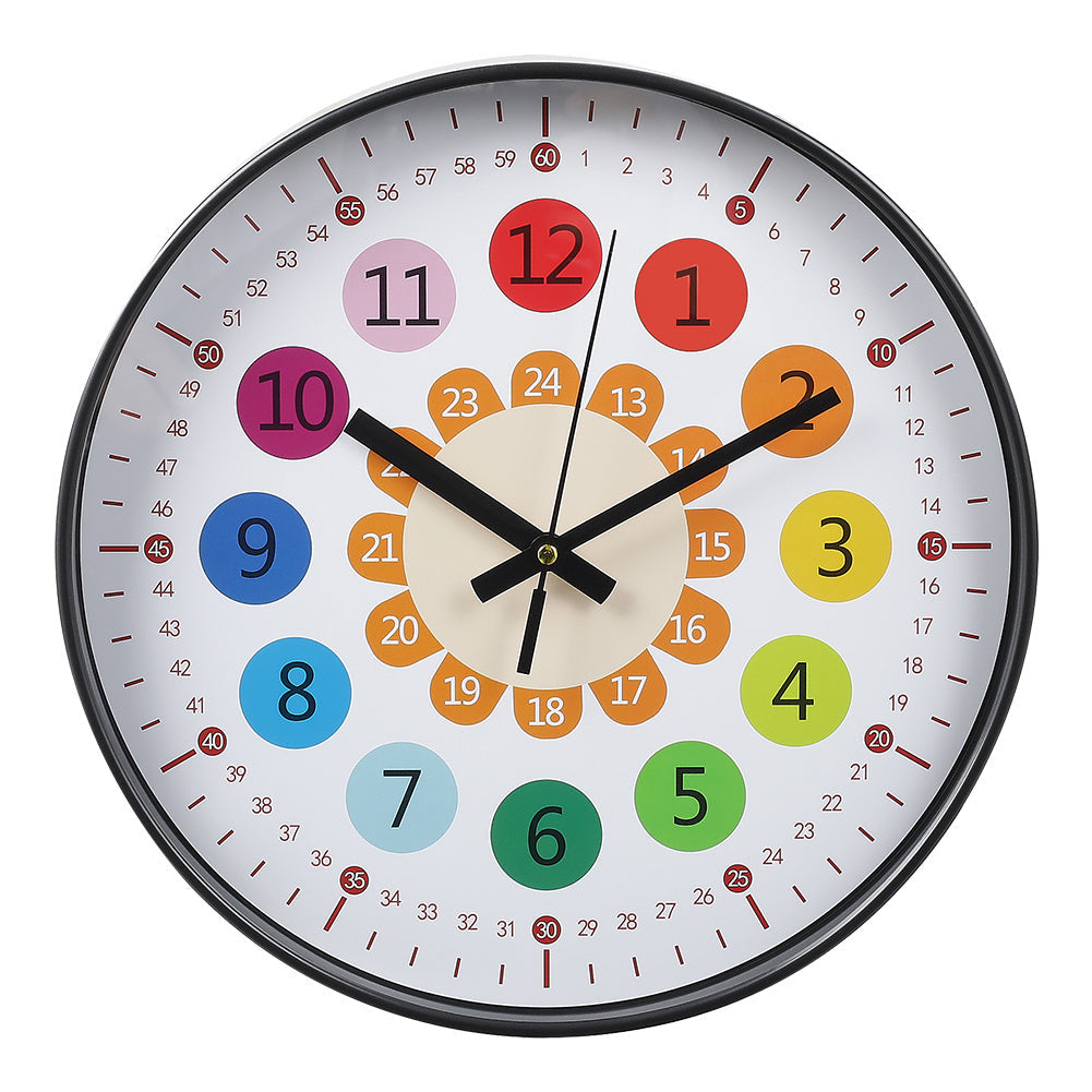 Modern Colourful Teach The Time Round Clock for Kids