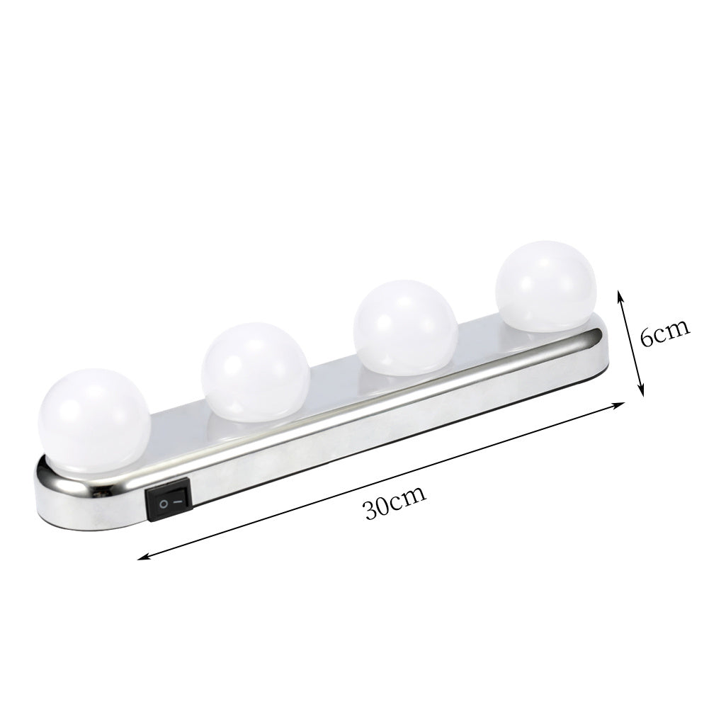 LED Makeup Light Portable Multi-functional with 4 Bulbs - Cordless Lighting Living and Home 