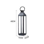 Black old Decorative Lanterns Stainless Steel Candle Lanterns Outdoor Lighting Living and Home Bright black 15*15*40 