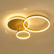 3/5 Circles LED Ceiling Light with Modern Gold FInish, Dimmable/Non-Dimmable Ceiling Lights Living and Home 